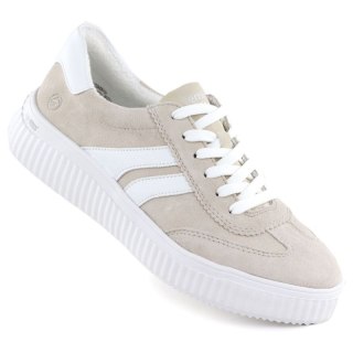 Skórzane półbuty sportowe sneakersy beżowe Remonte Rieker D3E00-60 Rieker