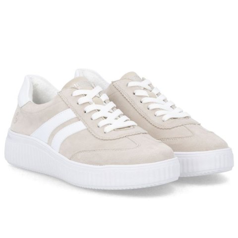 Skórzane półbuty sportowe sneakersy beżowe Remonte Rieker D3E00-60 Rieker