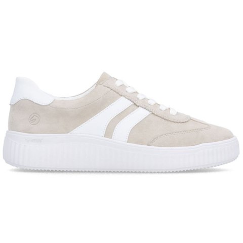 Skórzane półbuty sportowe sneakersy beżowe Remonte Rieker D3E00-60 Rieker