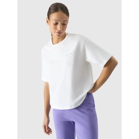 T-shirt oversize z nadrukiem damski 4F 4FRSS24TTSHF2089-11S 4f
