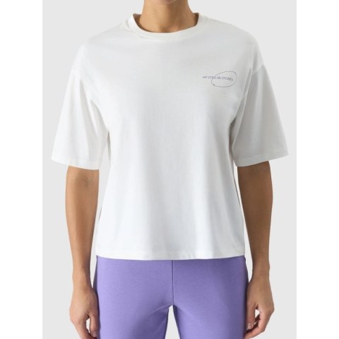 T-shirt oversize z nadrukiem damski 4F 4FRSS24TTSHF2089-11S 4f