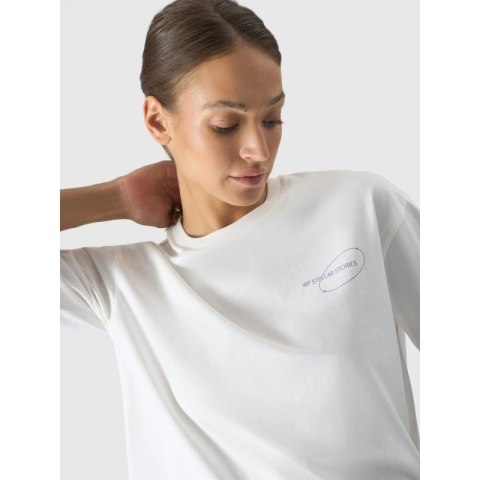 T-shirt oversize z nadrukiem damski 4F 4FRSS24TTSHF2089-11S 4f