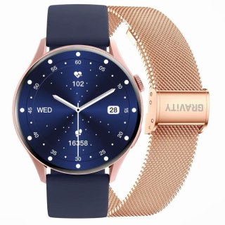 Smartwatch Gravity Różowe Złoto Pasek + Bransoleta GT11-6