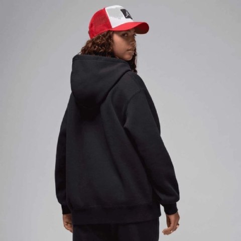Bluza damska z kapturem Air Jordan Flight Fleece Satin-Lined Pullover Hoodie Czarna - FV7050-010