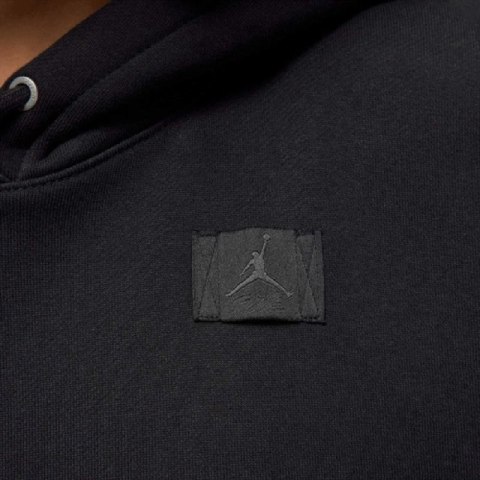 Bluza damska z kapturem Air Jordan Flight Fleece Satin-Lined Pullover Hoodie Czarna - FV7050-010