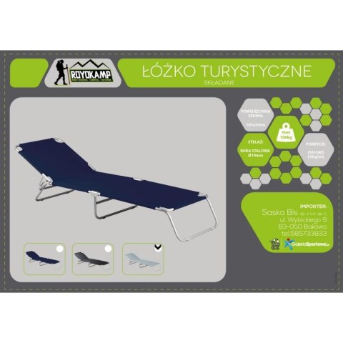 ŁÓŻKO TURYSTYCZNE KEMPINGOWE SKŁADANE SZARE