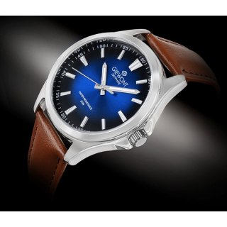 Zegarek Męski Giewont Elegance Sapphire Brązowo Niebieski GW5160-A4