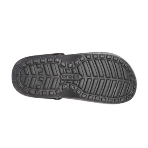 Klapki sandały Crocs Classic Glitter Lined Clog Srebrne - 205842-067