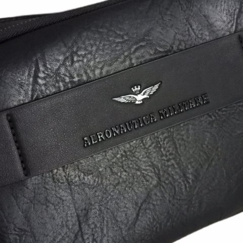 Męska torba saszetka na ramię Aeronautica Militare Sling Bag Czarna - AM-8483
