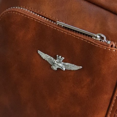 Torba męska na ramię listonoszka Aeronautica Militare Sling Bag Brązowa - AM-1182