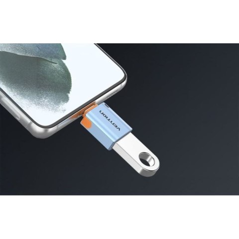 Adapter OTG USB 3.1 Vention USB-C do USB-A ze smyczą stop aluminium Vention