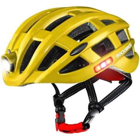 Rockbros kask rowerowy MTB z lampką żółty 57-62cm Rockbros