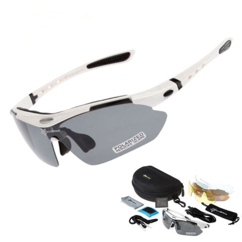 Rockbros okulary z polaryzacją 5 szkieł white Rockbros