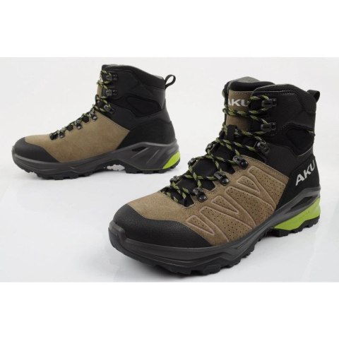 Aku buty sportowe trekkingowe męskie Adapta Gore-tex skórzane czarne zielone
