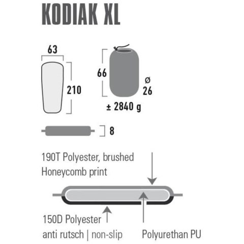 Mata Samopompująca High Peak Kodiak XL 210x63x8 41131 High Peak