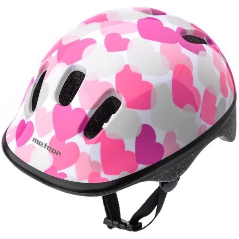 Kask rowerowy Meteor KS06 Hearts pink roz XS 44-48cm Jr 24818 Meteor