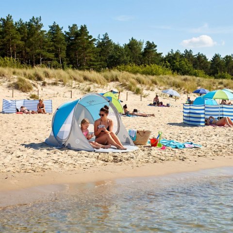 NC3143 NIEBIESKI NAMIOT PLAŻOWY SAMOROZKŁADAJĄCY PODŁOGA NILS NILS