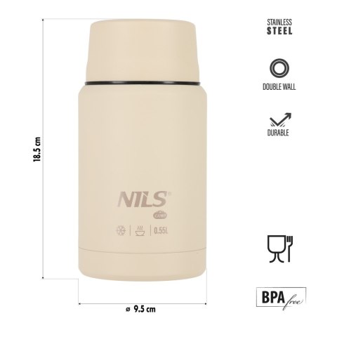 NC3807 TERMOS OBIADOWY 550ML BEŻOWY NILS CAMP NILS CAMP