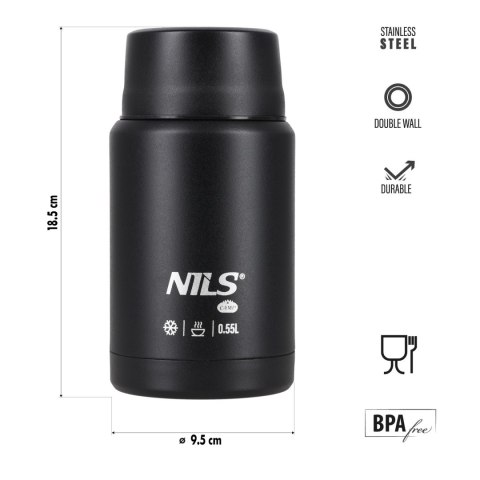 NC3807 TERMOS OBIADOWY 550ML CZARNY NILS CAMP NILS CAMP