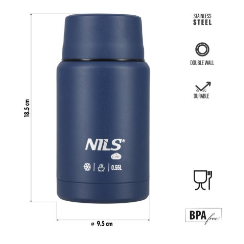 NC3807 TERMOS OBIADOWY 550ML NIEBIESKI NILS CAMP NILS CAMP