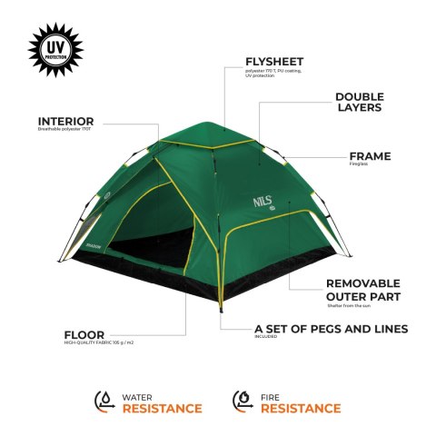 NC4801 ZIELONY NAMIOT SHADOW 2 NILS CAMP NILS CAMP