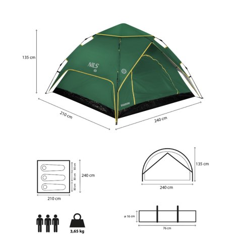 NC4801 ZIELONY NAMIOT SHADOW 2 NILS CAMP NILS CAMP