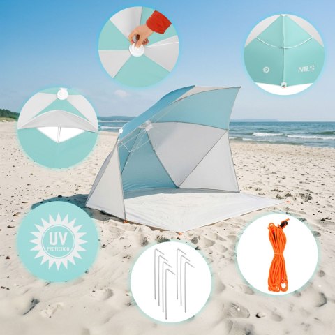 NC4803 PARASOL - PARAWAN PLAŻOWY 2 W 1 NILS NILS