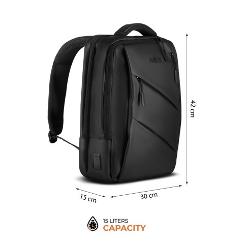 NC4502 PLECAK NA LAPTOP Z USB CZARNY NILS NILS CAMP