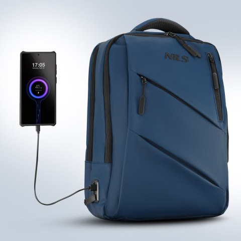 NC4502 PLECAK NA LAPTOP Z USB NIEBIESKI NILS NILS CAMP