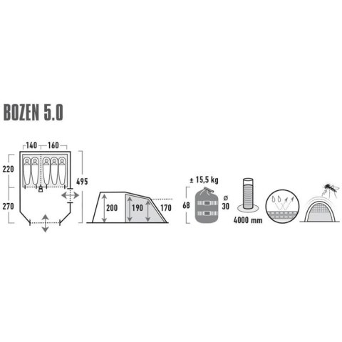 Namiot rodzinny High Peak Bozen 5.0 11836 High Peak