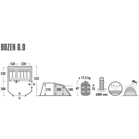 Namiot rodzinny High Peak Bozen 6.0 11837 High Peak
