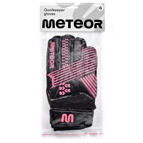 Rękawice bramkarskie Meteor Catch 9 czarny/różowy Meteor