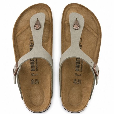 Japonki męskie szare Birkenstock Gizeh Birko-Flor Nubuck Stone regular szerokie (43391) Birkenstock