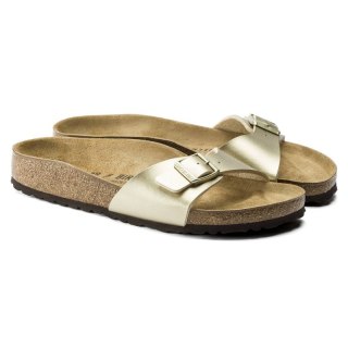 Klapki damskie Birkenstock Madrid Birko-Flor Gold regular szerokie złote (1016106) Birkenstock