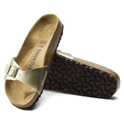 Klapki damskie Birkenstock Madrid Birko-Flor Gold regular szerokie złote (1016106) Birkenstock