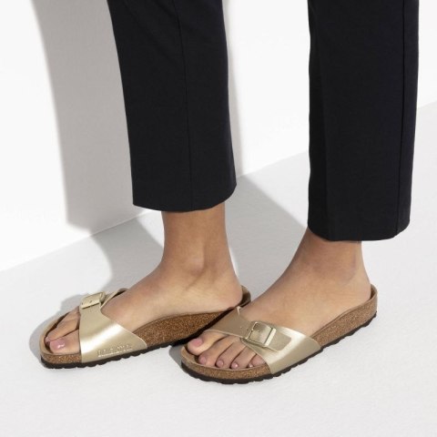 Klapki damskie Birkenstock Madrid Birko-Flor Gold regular szerokie złote (1016106) Birkenstock