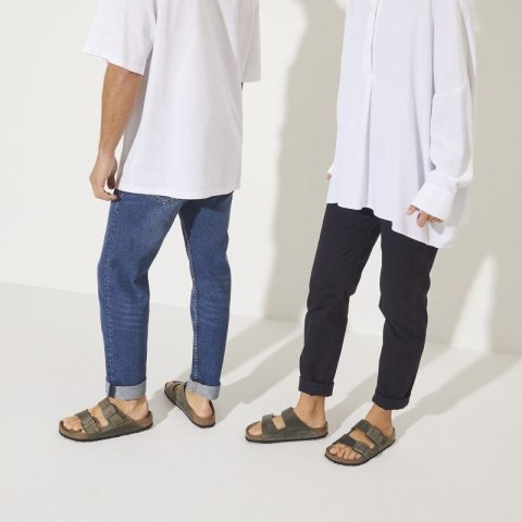 Klapki damskie/męskie Birkenstock Arizona Soft Footbed Oiled Leather Narrow Faded Khaki na wąską stopę olejowana skóra (1019377) Birkenstock