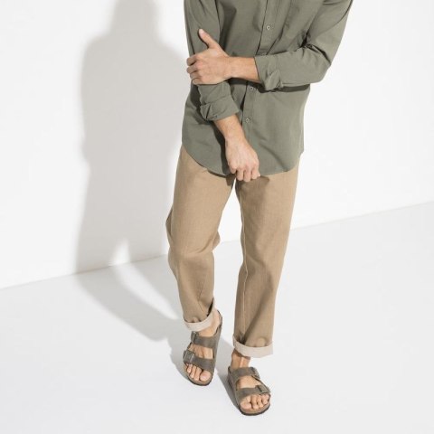 Klapki damskie/męskie Birkenstock Arizona Soft Footbed Oiled Leather Narrow Faded Khaki na wąską stopę olejowana skóra (1019377) Birkenstock