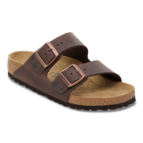 Klapki damskie/męskie brązowe Birkenstock Arizona Nubuk Habana narrow wąskie (52533) Birkenstock