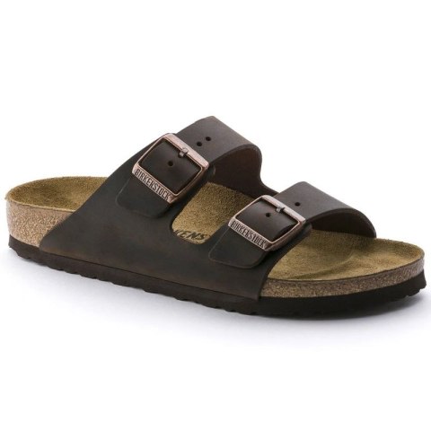 Klapki damskie/męskie brązowe Birkenstock Arizona Nubuk Habana narrow wąskie (52533) Birkenstock