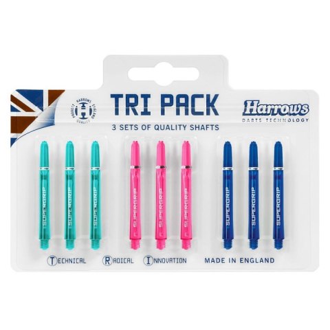 Shafty Harrows TRI PACK Supergrip 3x3 kolorowe Harrows