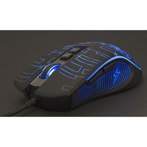 GEMBIRD GAMINGOWA MYSZ Z PODŚWIETLENIEM RGB USB, CZARNA