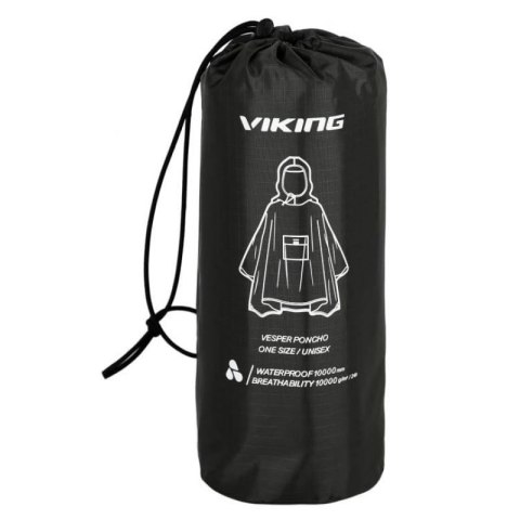 Poncho przeciwdeszczowe dla dorosłych VIKING Vesper czarne Viking