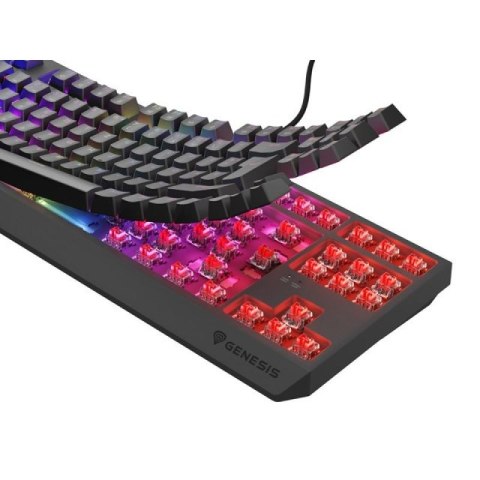 KLAWIATURA DLA GRACZY GENESIS THOR 230 TKL DE RGB MECHANICZNA OUTEMU RED CZARNA HOT SWAP