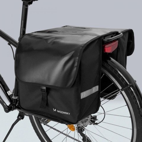 Wozinsky sakwa rowerowa na bagażnik podwójna 28 l czarna (WBB34BK) Wozinsky