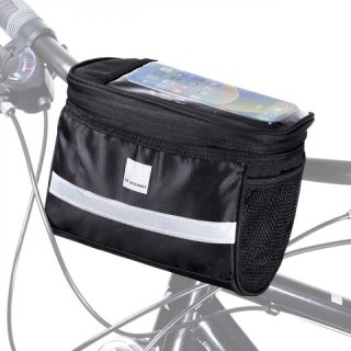 Wozinsky torba rowerowa na kierownicę z etui na telefon 2 l czarny (WBB12BK) Wozinsky