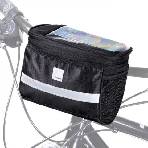 Wozinsky torba rowerowa na kierownicę z etui na telefon 2 l czarny (WBB12BK) Wozinsky