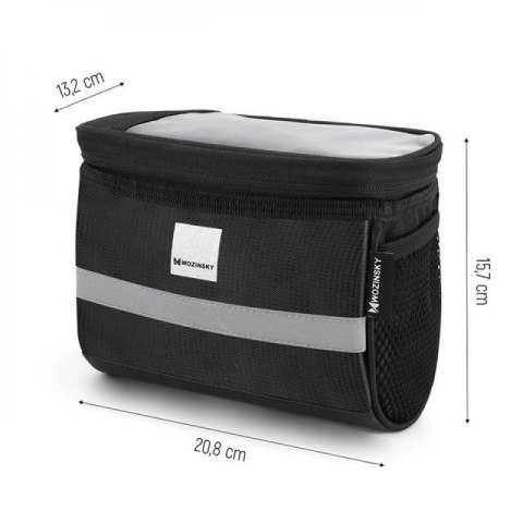 Wozinsky torba rowerowa na kierownicę z etui na telefon 2 l czarny (WBB12BK) Wozinsky