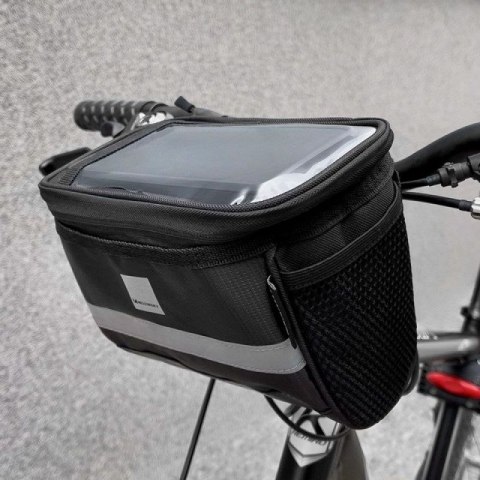 Wozinsky torba rowerowa na kierownicę z etui na telefon 2 l czarny (WBB12BK) Wozinsky