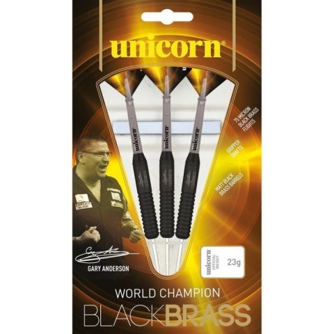 Rzutki steel tip Unicorn Black Brass - Gary Anderson 23g:27661|25g:27662|27g:27663 Unicorn